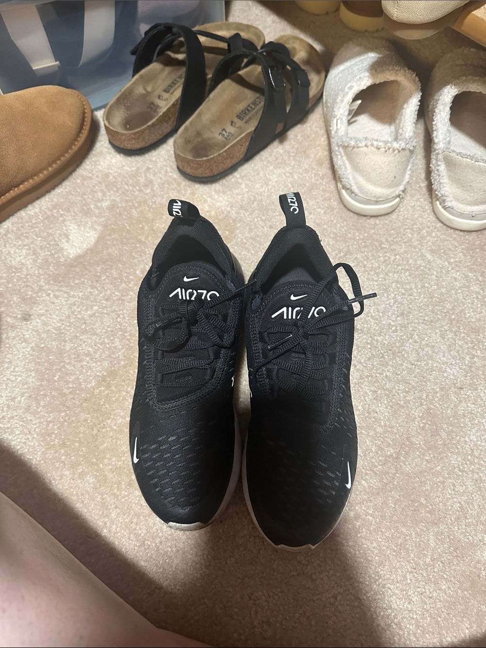 Nike Black Air270 Knit Athletic Sneakers